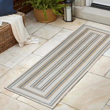 Argo Classic Nautical Mitre Stripe Reversible Machine-Washable Indoor/Outdoor Area Rug